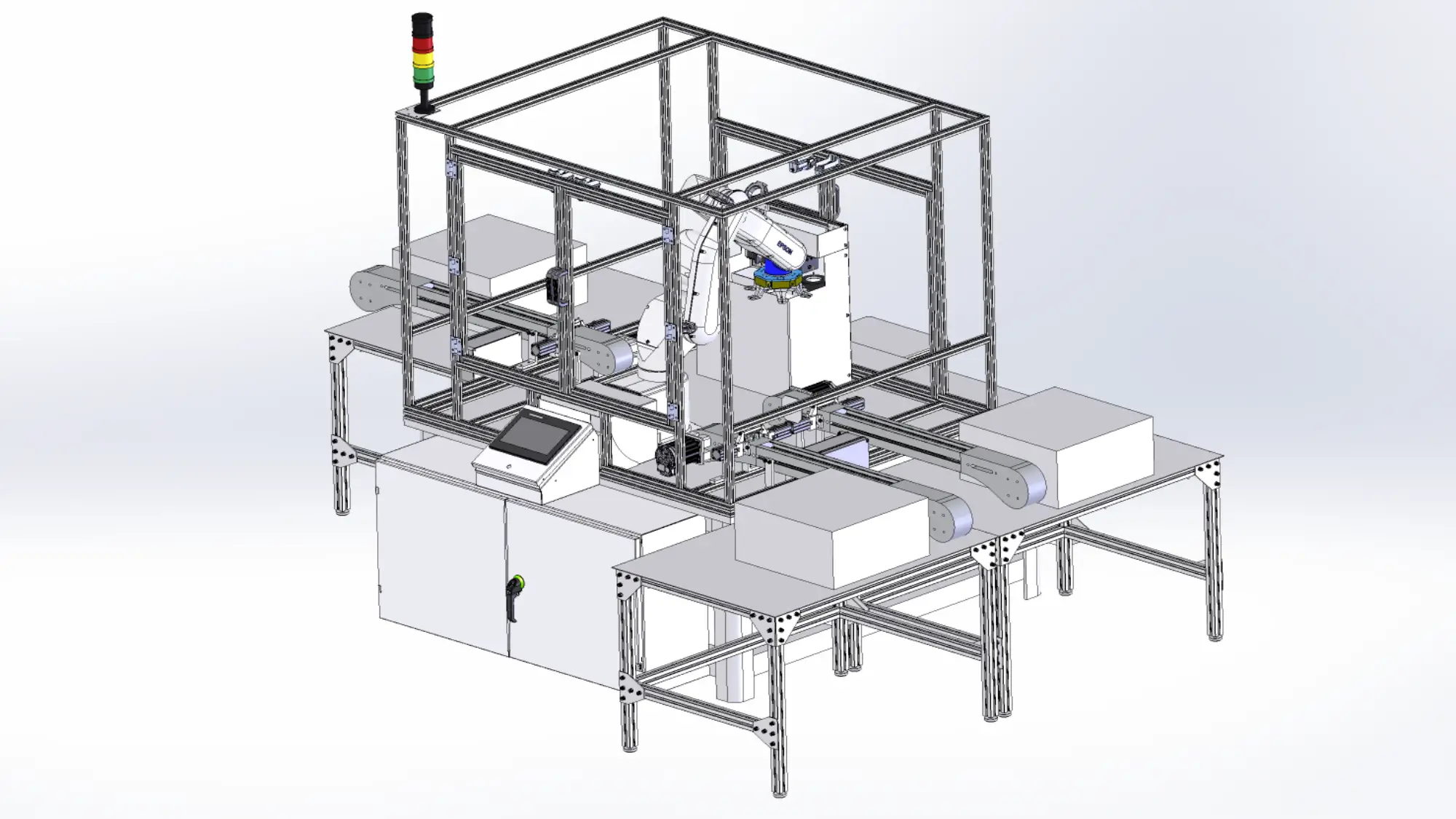 Image of a custom designed fiber optic inspection machine